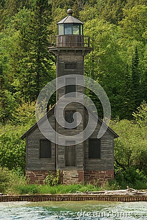 Lighthouse on Grand Island Stock Photo