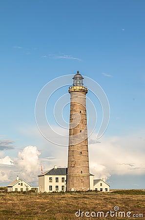 Lighthouse in Grenen, Denmark Stock Photo
