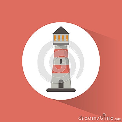 lighthouse guide navigation symbol Cartoon Illustration