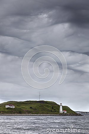 Lighthouse in Halifax harbor Stock Photo