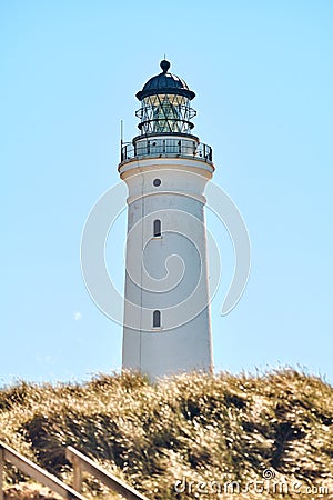 Lighthouse Hirtshals Fyr at the danish coast Stock Photo