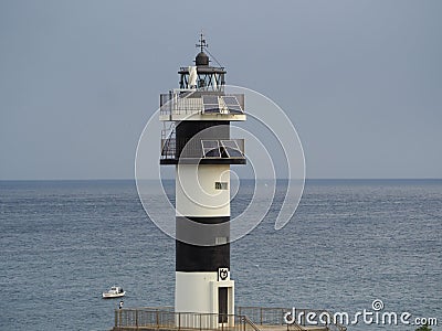 Lighthouse of Illa Pancha.in Ribadeo, Lugo, Spain, Europe Stock Photo