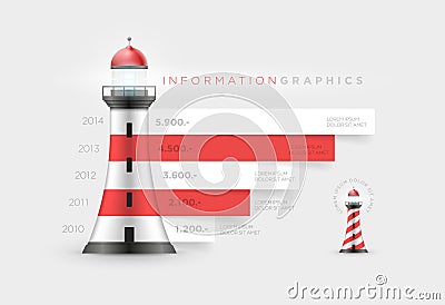 Lighthouse Infographic Vector Illustration