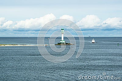 Lighthouse Friedrichsort, Kiel, Kieler Forde, Baltic Sea Editorial Stock Photo