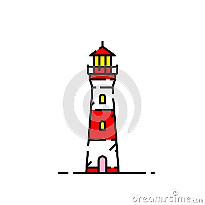 Lighthouse line icon Vector Illustration
