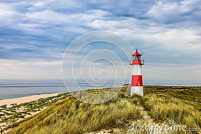 Lighthouse List Ost on the island Sylt Stock Photo
