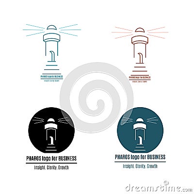 Lighthouse logo. Pharos for business Vector Illustration