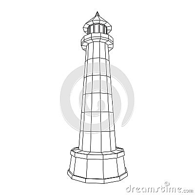 Lighthouse. Navigation Beacon building Vector Illustration