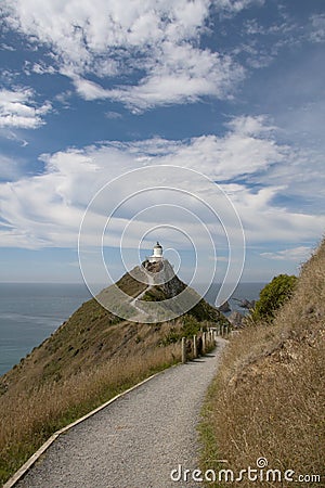 Lighthouse nugget point vertical Stock Photo