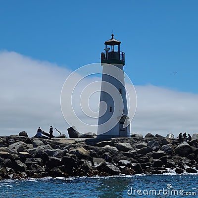 Lighthouse ocean bay landmark Editorial Stock Photo