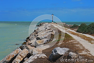 Lighthouse ocean Panorama mexico churbuna Stock Photo