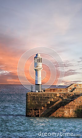 Lighthouse in Penzance, Cornwall, England Stock Photo