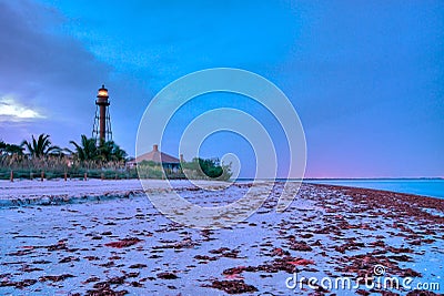 Lighthouse point at dusk Stock Photo