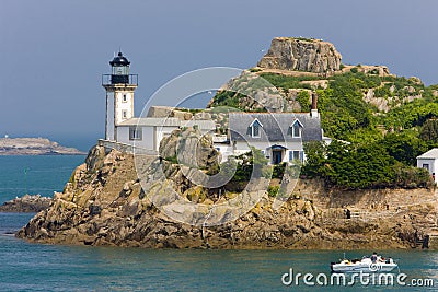 lighthouse, Pointe de Pen al Lann, Brittany, France Stock Photo