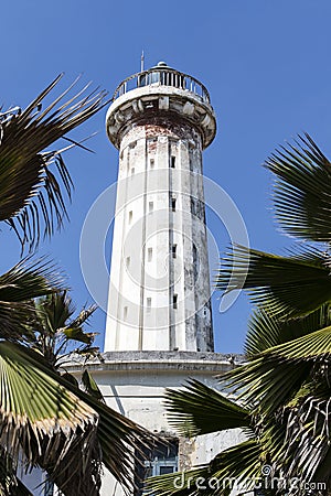 Lighthouse in Pondicherry (Puducherry) in Tamil Nadu, South India Stock Photo