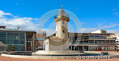 Lighthouse in port El Grao (Castellon de la Plana), Spain Stock Photo