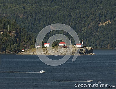 Lighthouse on Quadra Island Stock Photo