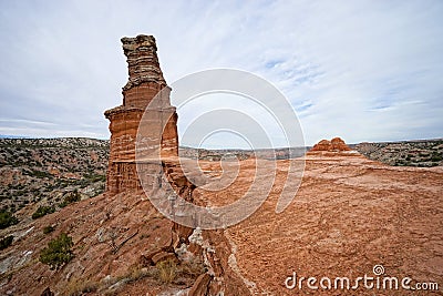 The lighthouse rock formation in palo duro canyon texas Stock Photo