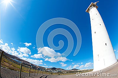 Lighthouse with the sea in the background Stock Photo