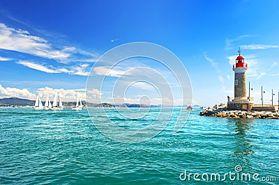 Lighthouse of St. Tropez. mediterranean landscape Stock Photo