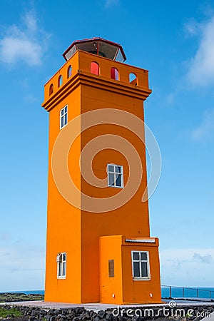 Lighthouse of Svortuloft in Snaefellsnes peninsula, Iceland Stock Photo