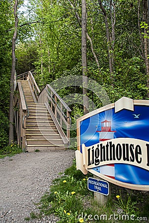 Lighthouse Trailhead in Goderich, Ontario Editorial Stock Photo