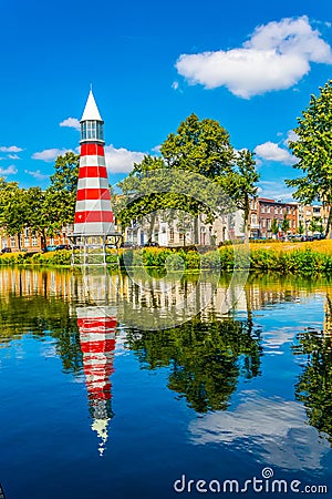 Lighthouse at the Valkenberg park at Breda, Netherlands Editorial Stock Photo