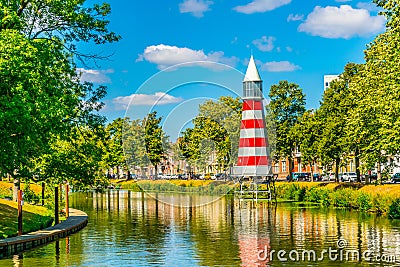 Lighthouse at the Valkenberg park at Breda, Netherlands Editorial Stock Photo