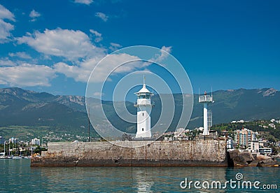 Lighthouse in Yalta, Crimea. Stock Photo