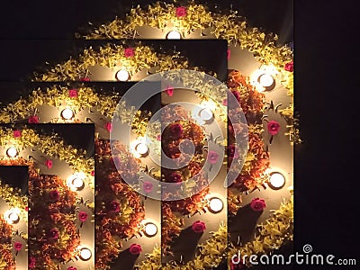 Lighting Deep design at the time of festival deepavali, a great festival of Hindus, Celebrate in all over the world. Stock Photo