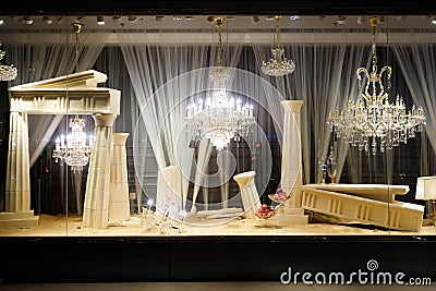 Lighting display window shop window store window front Stock Photo