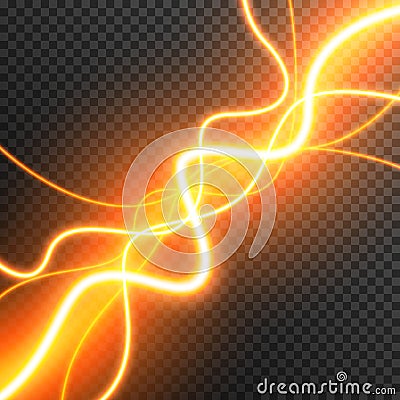 Lighting Electric thunder storm glow sparkle vector transparent Vector Illustration