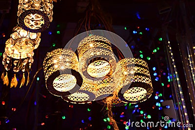 Lighting lamps on diwali 2019 Stock Photo