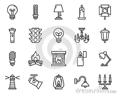 Lighting outline icon and symbol for website, application Vector Illustration