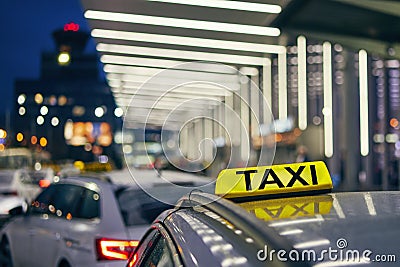 Lighting taxi sign Stock Photo