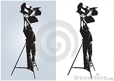 Lighting technician Vector Illustration