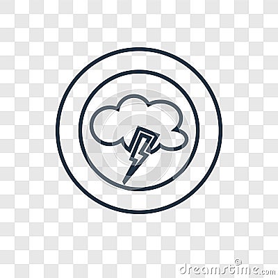 Lightining concept vector linear icon isolated on transparent ba Vector Illustration