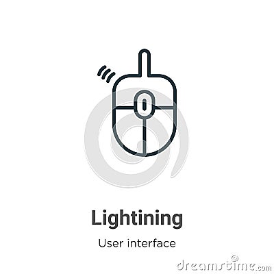 Lightining outline vector icon. Thin line black lightining icon, flat vector simple element illustration from editable web Vector Illustration