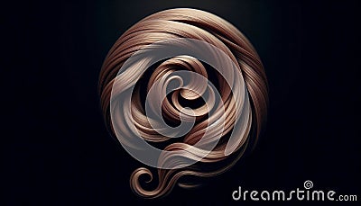 Lightly tinted curls twist inward creating a subtle vortex effe Stock Photo