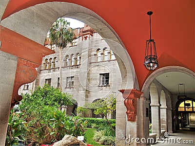 Archway at Lightner Museum in St. Augustine, Florida Stock Photo