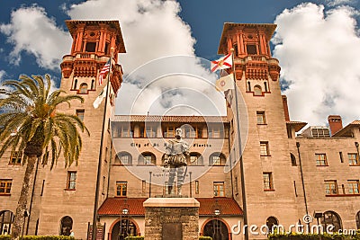 Lightner Museum is housed in the former Alcazar Hotel built in 1888 by Henry Flagler. Editorial Stock Photo