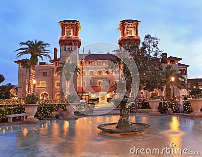 Lightner Museum and Town Square Alcazar Square in St Augustine, Florida Editorial Stock Photo