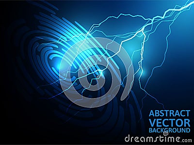 Lightning abstract vector blue background Vector Illustration