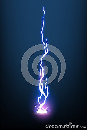 Lightning animation with sparks. Electricity thunderbolt danger, light electric powerful thunder. Bright energy effect Vector Illustration