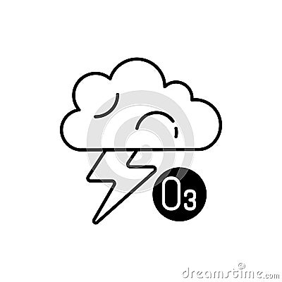 Lightning black linear icon Vector Illustration