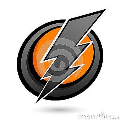 Lightning bolt button Vector Illustration