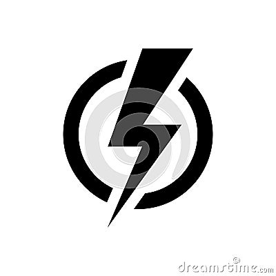 Lightning bolt icon. Electric power symbol Vector Illustration