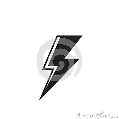 Lightning bolt line icon vector illustrstion Stock Photo