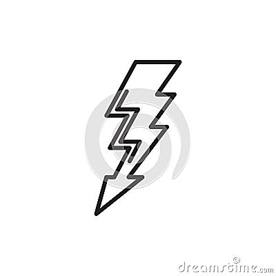 Lightning bolt line icon vector illustrstion Stock Photo