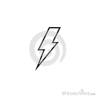 Lightning bolt line icon, outline vector sign, linear style pictogram isolated on white Stock Photo